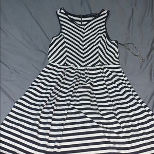 Black and white striped dress